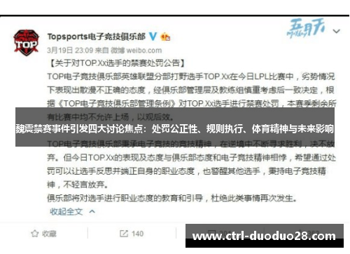 魏震禁赛事件引发四大讨论焦点:处罚公正性、规则执行、体育精神与未来影响 魏震禁赛事件引发四大讨论焦点:处罚公正性、规则执行、体育精神与未来影响